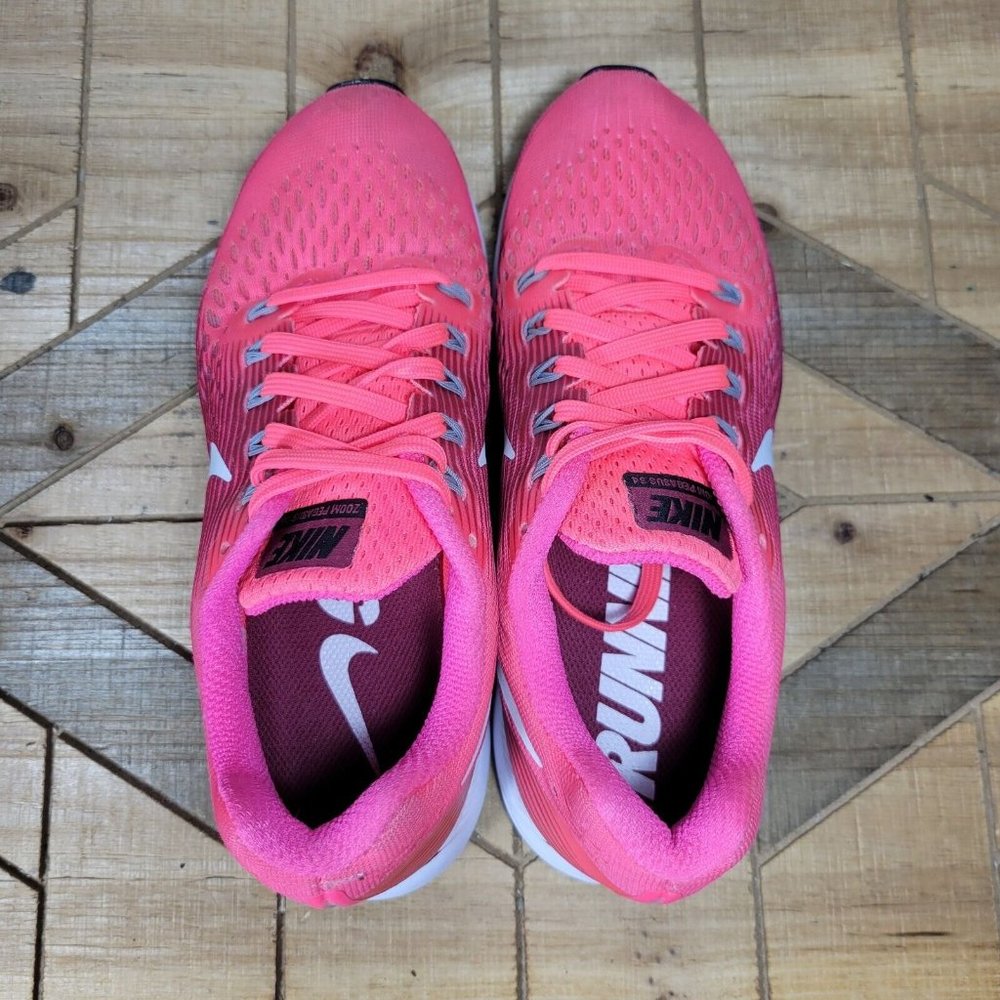 Nike Womens Air Zoom Pegasus 34 880560-605 Pink Running Shoes Sneakers Size 6 - Picture 8 of 9
